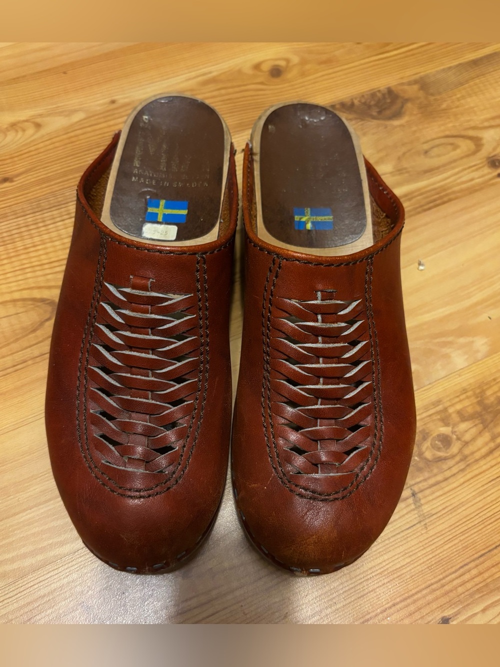 MIA wood clog brown leather women’s shoes EU 36